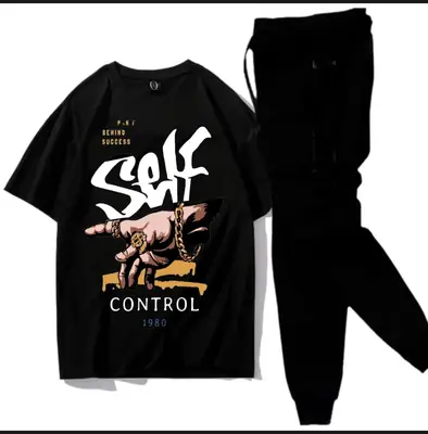 2 Pcs Men's Jersey Printed Track Suit