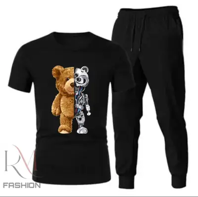 2 Pcs Men's Jersey Printed Track Suit