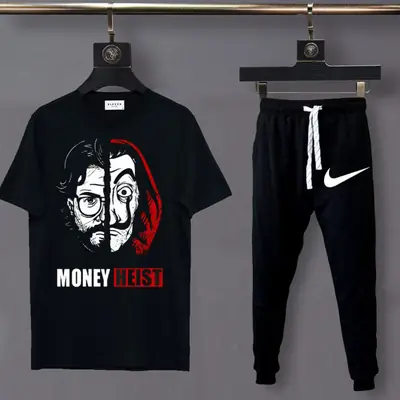 2 Pcs Men's Jersey Printed Track Suit