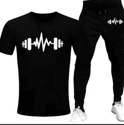 2 Pcs Men's Jersey Printed Track Suit