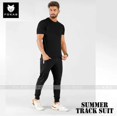 2 Pcs Men's Jersey Printed Track Suit