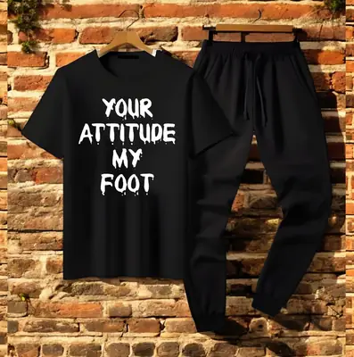 2 Pcs Men's Jersey Printed Track Suit