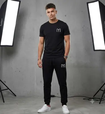 2 Pcs Men's Jersey Printed Track Suit