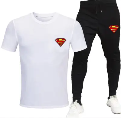 2 Pcs Men's Jersey Printed Track Suit