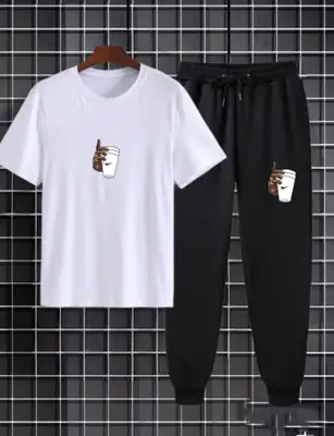 2 Pcs Men's Jersey Printed Track Suit