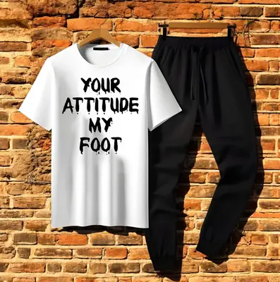2 Pcs Men's Jersey Printed Track Suit