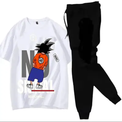 2 Pcs Men's Jersey Printed Track Suit