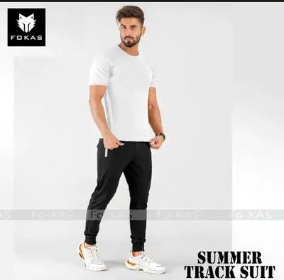 2 Pcs Men's Jersey Printed Track Suit