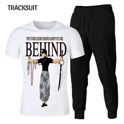 2 Pcs Men's Jersey Printed Track Suit