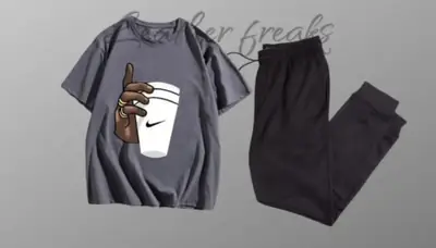 2 Pcs Men's Jersey Printed Track Suit