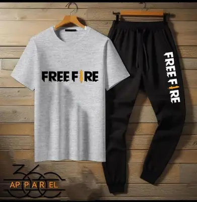 2 Pcs Men's Jersey Printed Track Suit
