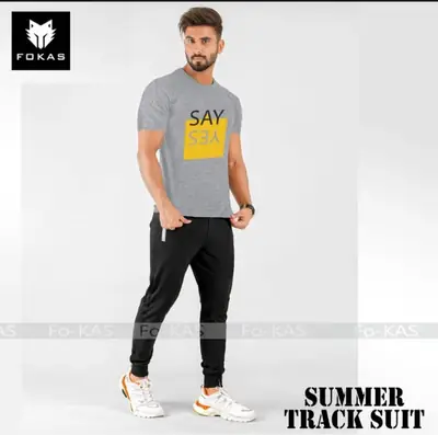 2 Pcs Men's Jersey Printed Track Suit