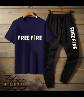 2 Pcs Men's Jersey Printed Track Suit