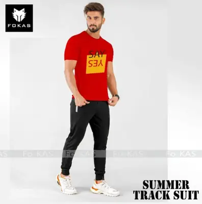 2 Pcs Men's Jersey Printed Track Suit