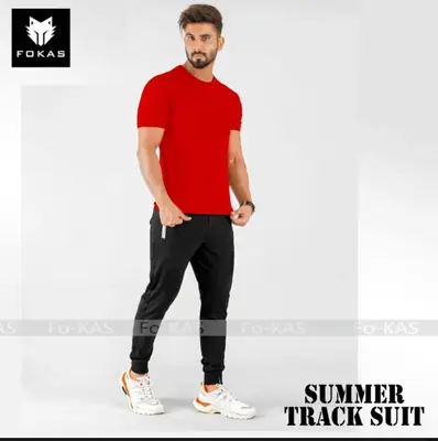2 Pcs Men's Jersey Printed Track Suit