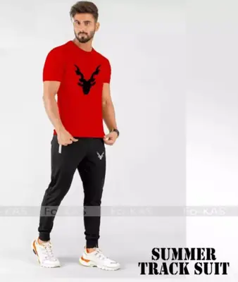 2 Pcs Men's Jersey Printed Track Suit