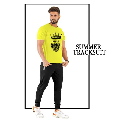 2 Pcs Men's Jersey Printed Track Suit