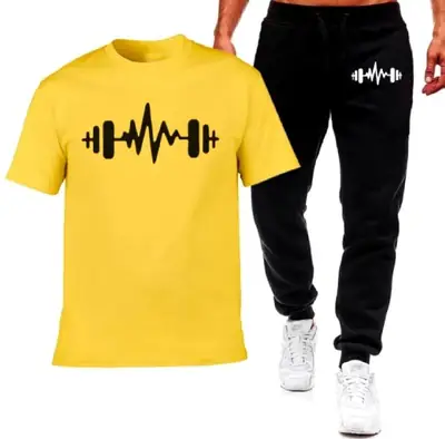 2 Pcs Men's Jersey Printed Track Suit