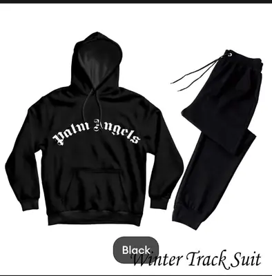 2 Pcs Men's Fleece Printed Hoodie Track Suit