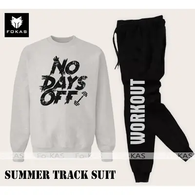 2 Pcs Men's Fleece Printed Sweatshirt Track Suit
