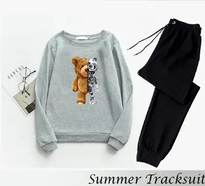 2 Pcs Men's Fleece Printed Sweatshirt Track Suit