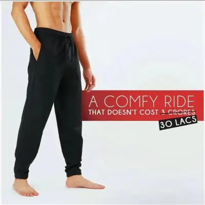 1 Pc Men's Jersey Plain Trouser