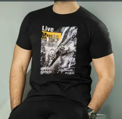 1 Pc Men's Cotton Printed T-Shirt
