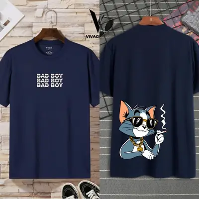 1 Pc Men's Cotton Printed T-Shirt