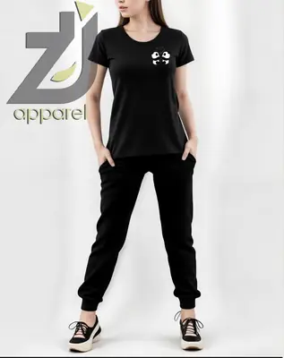 2 Pcs Women's Stitched Cotton Printed Tracksuit