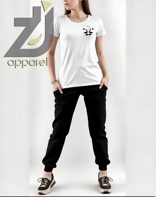 2 Pcs Women's Stitched Cotton Printed Tracksuit