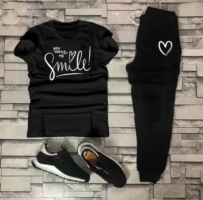 2 Pcs Women's Stitched Cotton Printed Tracksuit