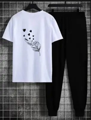 2 Pcs Women's Stitched Cotton Printed Tracksuit