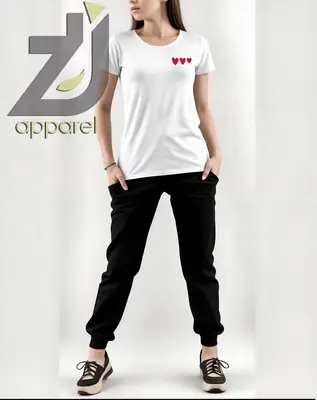 2 Pcs Women's Stitched Cotton Printed Tracksuit