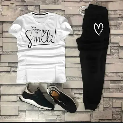 2 Pcs Women's Stitched Cotton Printed Tracksuit