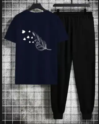2 Pcs Women's Stitched Cotton Printed Tracksuit