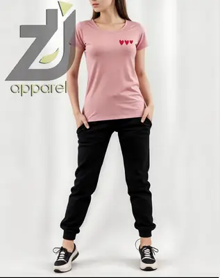 2 Pcs Women's Stitched Cotton Printed Tracksuit