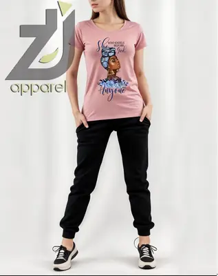 2 Pcs Women's Stitched Cotton Printed Tracksuit