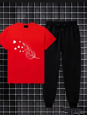 2 Pcs Women's Stitched Cotton Printed Tracksuit