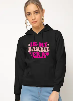 1 Pc Women's Stitched Fleece Printed Pullover Hoodie