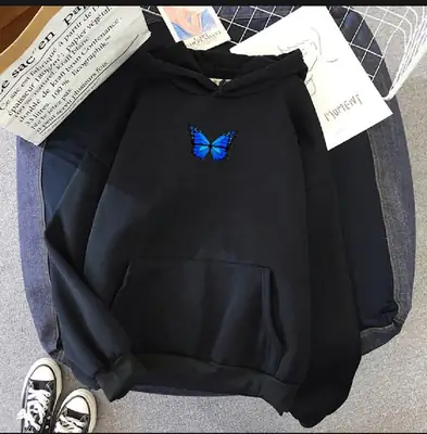 1 Pc Women's Stitched Fleece Printed Pullover Hoodie