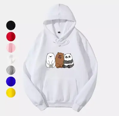 1 Pc Women's Stitched Fleece Printed Pullover Hoodie