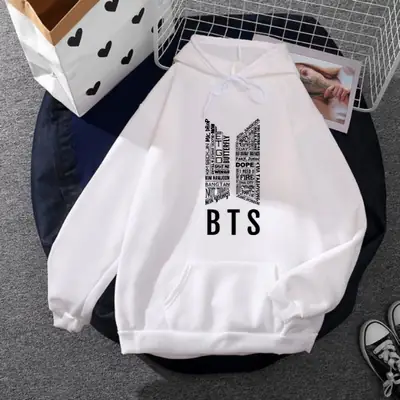 1 Pc Women's Stitched Fleece Printed Pullover Hoodie