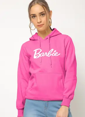 1 Pc Women's Stitched Fleece Printed Pullover Hoodie