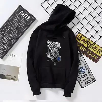 1 Pc Men's Fleece Printed Hoodie