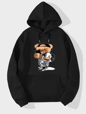 1 Pc Men's Fleece Printed Hoodie