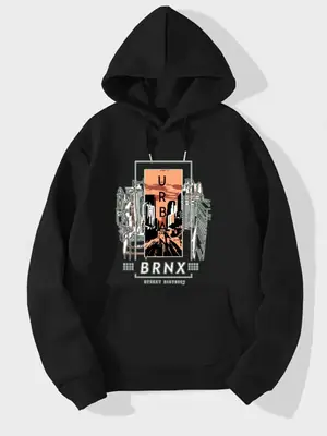 1 Pc Men's Fleece Printed Hoodie