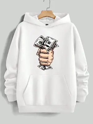 1 Pc Men's Fleece Printed Hoodie