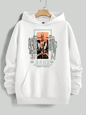 1 Pc Men's Fleece Printed Hoodie