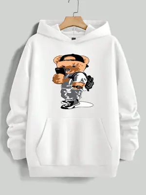 1 Pc Men's Fleece Printed Hoodie