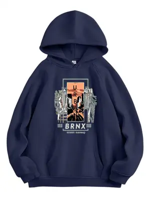 1 Pc Men's Fleece Printed Hoodie